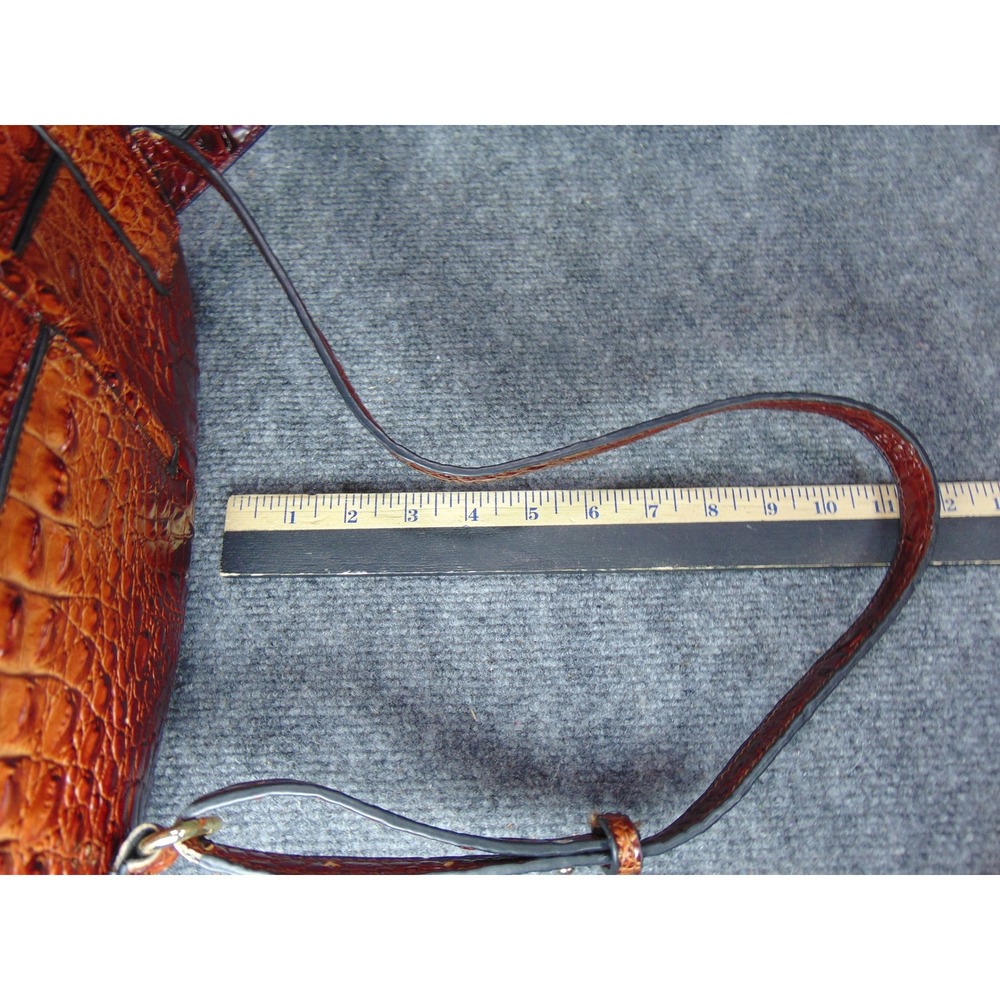Brahmin Felicity Leather Backpack Brown Pecan Croc Embossed Melbourne Purse - Picture 7 of 14